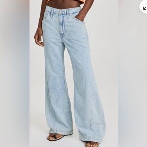 Frame Denim Women's Light Wash Le Baggy Palazzo Jeans